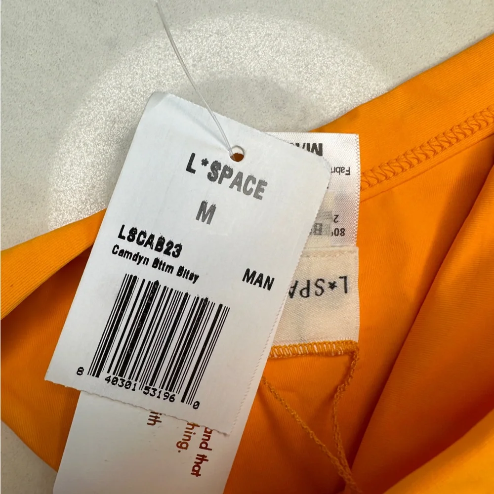 L*Space Mango Avery Top Camdyn Bottom Bikini Bright Orange Summer Swimwear NWT M